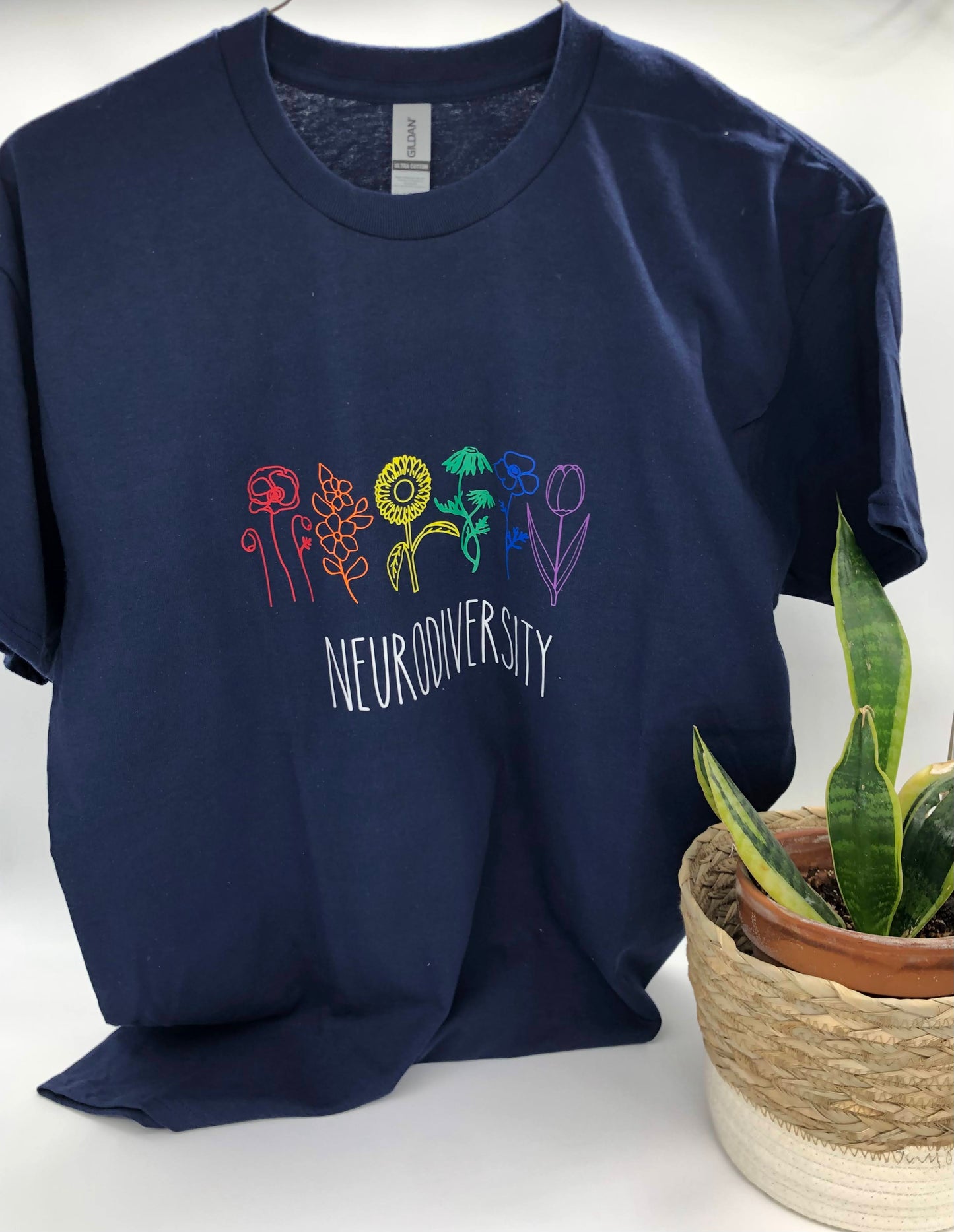 Neurodiversity Black Crewneck (Flowers)