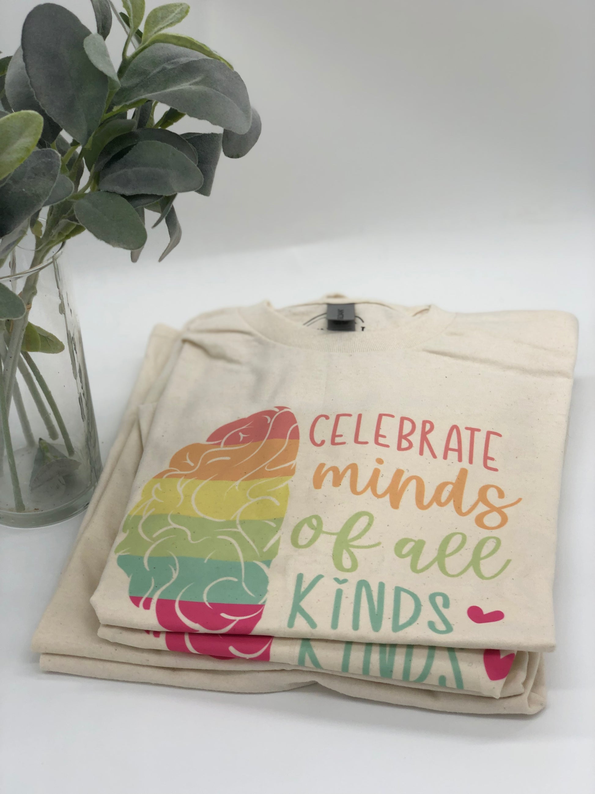 Celebrate Minds Of All Kinds Rose Rainbow Watercolor T-Shirt